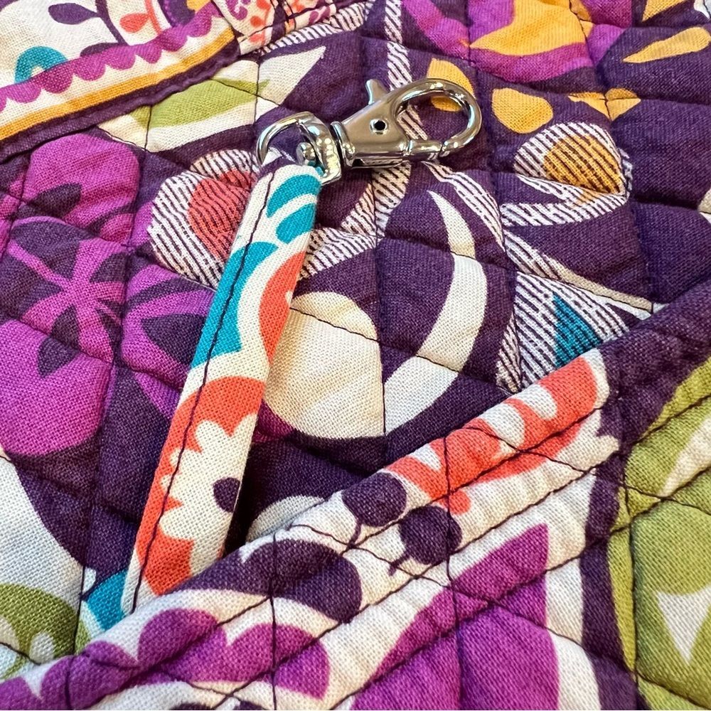 Vera Bradley Retired Plum Crazy Floral Pattern Tote Bag Purse - Picture 9 of 15